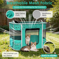 Portable Cat Playpen with Litter Box 3-Room, Soft Pet Cage Crates