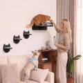 Cat Wall Shelves, Modern Cat Wall Furniture for Indoor Cats - Black