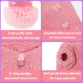 Cute Dog Sweater Dress Thick Fleece Puppy Sweater for Small Dogs, Fluffy Dog Dresses with Harness Sweet Bowknot Design