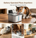 Wireless Cat Water Fountain, Water & Battery Separation, Faucet Design