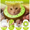 LIEVUIKEN Cat Cone Collar Soft, Adjustable Cat Recovery Cone to Stop Licking, Cute Kitten Donut Collar After Surgery, Elizabethan Collars for Kittens, Lightweight Cats Neck Cones (Kiwifruit, Small)