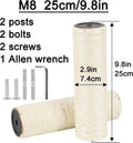 2.9in 7.4cm Diameter Cat Tree Scratching Post Replacement Pole Parts Sisal (M8, 9.8in/25cm)