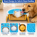KILIN Slow Feeder Dog Licking Bowl with Rolling Ball,4 Non-Slip Pads,8fl oz