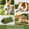 50Pcs Natural Hay Sticks, Rabbit Chew Toys Molar Teeth Grinding Sticks, Bunny Treats for Chinchillas, Guinea Pigs, Hamst