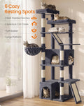Feandrea Large Cat Tree, 72.6" Tall Sturdy Cat Tower for Indoor