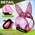 1 Pcs Mini Donkey Fly Mask with Ear Protection, Rose Red
