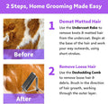Poodoodle 2 in 1 Undercoat Rake for Dogs and Cats, Professional Grooming Brush Dematting & Shedding Comb to Remove Loose Hair, Matted Fur Efficiently, Perfect for Poodle, Doodle & All Long Haired Pets