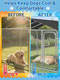 MEWTOGO 95% High Density Dog Kennel Shade Cover - 10x10ft Mesh Shade Cloth
