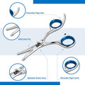 Laazar Straight Dog Grooming Scissors - Comfortable Around The Eyes Cat & Dog Scissors | Blunt Dog Trimming Scissors| Pr