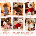 Small Dog Sweater Dress with Bowtie Turtleneck Knitted Puppy Winter Clothes Girl Warm Dog Sweaters with Leash Hole for Y