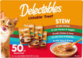 Delectables Lickable Treat Stew Wet Cat Treats, Variety Pack, 50ct