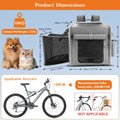 Xixter Dog Basket for Bike, Suitable for Small & Medium Pet Up to 10 kg, Foldable 4-in-1 Pet Bike Basket, Crossbody, Shoulder and Car Seat, with Sturdy Bracket and 4 Mesh Windows, Gray