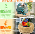 DBNESS Medium Bird Nest for Cage, Removable Plush Parrot Hammock Warm Resting Perch Platform for Budgies Cockatiel Conure Parakeet Hamster Washable Breeding Sleeping Lay Eggs Nesting (Grey, M)