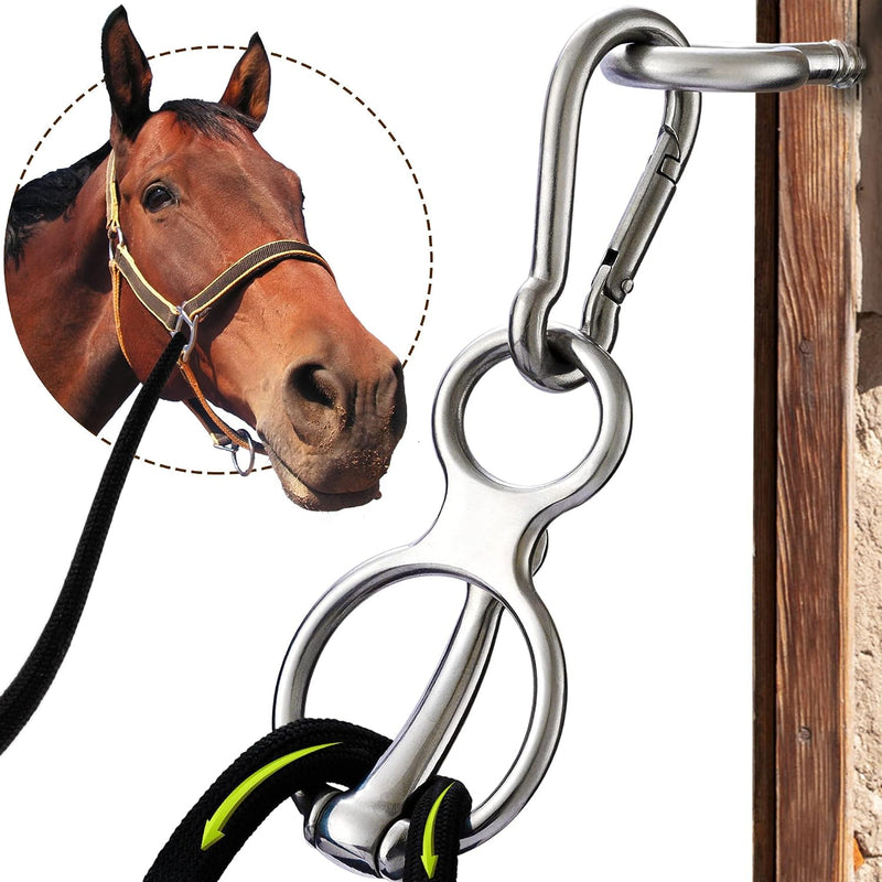 Horse Tie Ring, Safe Tie Horse Supplies, Humane Way Tie Ring, Magnetic Ring for Tying and Retracting, Helps Horse Pull B