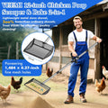 Chicken Poop Scooper Rake 2-in-1,304 Stainless Steel Shovel Head, Chicken Litter Scoop with Handle for Chicken Coop for 