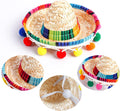 Crazy Night Mini Sombrero Top Hat Headband Tiny Straw Hat Small Sombreros for Dog Cat,Mexican Fiesta Birthday Party Supplies Table Decoration