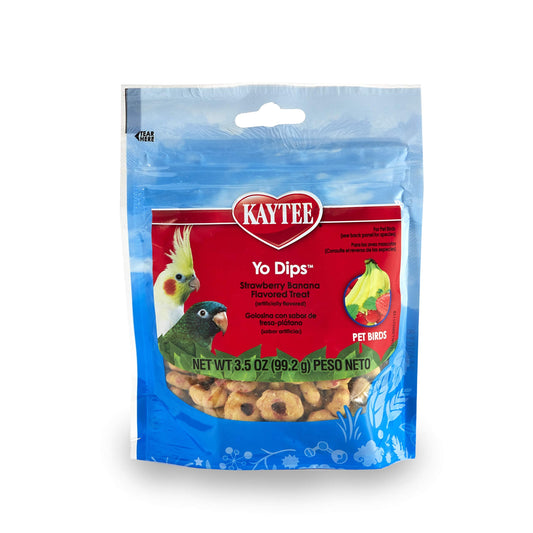 Kaytee Yo Dips Strawberry/Banana Flavor Yogurt Dipped Treat For Pet Birds, 3.5 oz
