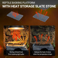 REPTI ZOO Large Bearded Dragon Basking Platform, 12.5x7x5 inch Gecko Hide Cave with Heat Storage Slate Stone, Reptile Ba