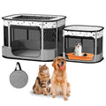 BUFOR Portable Cat Playpen, Foldable Pet Dog Playpen, for Kitten Puppy Play Pen Indoor/Outdoor, Cats Enclosure Cages Tent with Carrying Case, 600D Oxford 8-Rods, 32"x24"x22", Grey