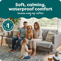 Furhaven Waterproof Throw Blanket for Dogs & Indoor Cats, Washable - Shaggy Plush Calming Long Faux Fur & Velvet Dog Blanket - Mist Gray, XL