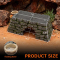 3 in 1 Bearded Dragon Basking Platform, Reptile Habitat Cave Hideout with Food Bowl, Aquarium & Terrarium Decor Accessor