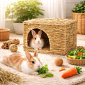 HERCOCCI Extra Large Grass House for Rabbit, Foldable & Comfortable House
