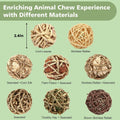 Bunny Rabbit Chew Grass Balls, Rolling Chew Toys for Small Animals (8 Pcs)