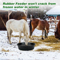 3Pcs Heavy Duty Rubber Feed Pan, 12Q/3Gal Horse Feed Bucket