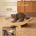 AROPEME Cat Scratcher Bed for Indoor Cats - 23.6" Large Natural Sisal Cat Scratching Board, Wood Frame Scratch Pad, Modern Cats Lounger/Hammock, Easy Assembly Furniture