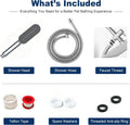 3 Mode Dog Shower Attachment with Pause Mode, Dog shower Sprayer with 100 Inches Hose, Metal Diverter, Adhesive Holder, 