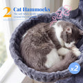 Hey-brother Cat Tree, 74 inches Multi-Level XL Large Cat Tower for Indoor Cats with Three Cat Condos, Two Large Top Decks and Cat Hairbrushfor Kittens, Cats and Pets, Smoky Gray MPJ035-MG