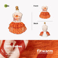 Fitwarm I Love Fall Dog Dress, Thanksgiving Outfit for Small Dogs Girl, Cute Pet Clothes, Orange, Beige
