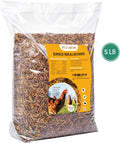 FCI GRUBS Dried Mealworms 5LB-High Protein Chicken Feed,More Protein,No Additives,Premium Organic Non-GMO,Rich in Protein Meal Worms for Chickens,Wild Birds,Laying Hens,Turkeys-Nutrient-Rich Mealworms