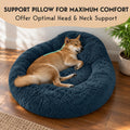 PetJett Calming Dog Bed Medium Size Dog - 30'' Donut Bed, Washable Dog Bed, Anti-Slip & Super Soft Fluffy Plush Round Dog Bed, Anti-Anxiety Premium Comfort Pet Bed, Fits Dogs Upto 45 lbs - Dark Grey