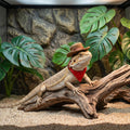 Bearded Dragon Costume - Adjustable Bearded Dragon Cowboy Hat and Red Bandana Scarf Lizard Outfits Halloween Costume Pho