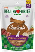 Nylabone Healthy Edibles Dog Treats, Roast Beef & Chicken Flavor, 48 Count
