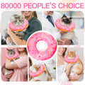 WONONE Cat Cone Collar Soft, Adjustable Cat Recovery Collars Spay Cones to Stop Licking, Cute Kittens Donut E Collar After Surgery, Anti-Lick Wound Healing Elizabetan Collars for Kittens (Pink, Small)
