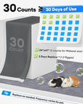 BUCATSTATE Disposable Guinea Pig Cage Liners 30 Count, Super Absorbent Guinea Pig Bedding, Bamboo Charcoal Odor Control 