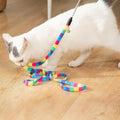 FYNIGO Interactive Cat Wand Toys for Indoor Cats, 2 Pcs Rainbow Teaser Wand