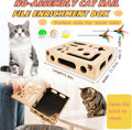 Cat Scratch Puzzle Enrichment Box, Interactive Cat Toy for 3 Balls & 2 Wand