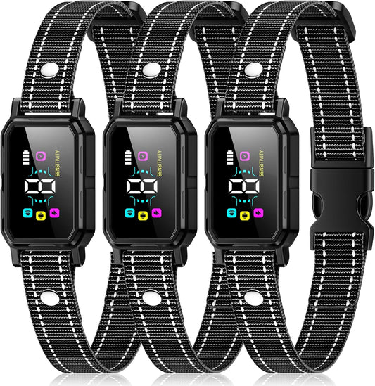 3-Pack Dog Bark Collar for Large Dog 8-120Lbs Medium Small Dog Barking Collar with 5 Adjustable Sensitivity Beep Vibrati