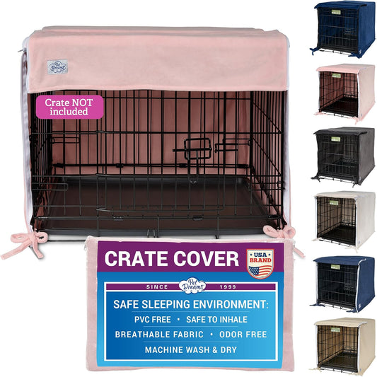 Pet Dreams Dog Crate Cover, Pink, Small, 24"