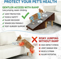 Split Ottoman Dog Ramp for Couch & Bed, 2-in-1 Foldable Wooden Pet Stairs & Steps, Anti-Slip Dog Steps for Small Dogs, P