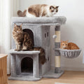 Heybly 26.3" Cat Tree for Large Cats with Big Perch & Dual Condos HCT204SW