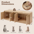Double Litter Box Enclosure with Litter Collector, 59In, Natural