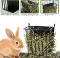 LUAVIARU Upgrades 4pcs Hay Feeder Rabbit - Guinea Pig - Metal Frame Hay Rack with Adjustable Hook - Less Wasted - for Gu