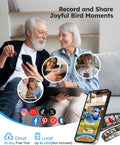 Smart Bird Feeder with Camera Solar Powered for Outdoors 2K FHD AI Recognition Hanging Bird Feeder Camera for Outside Ba