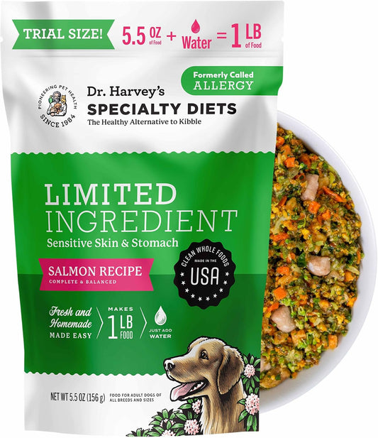 Dr. Harvey's Specialty Diet Limited Ingredient - Grain Free Dog Food for Dogs with Sensitivities - Salmon Recipe (Trial Size, 5.5 oz)