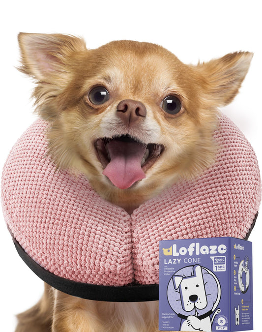 Loflaze Soft Inflatable Dog Cone for Large Medium Small Dogs Cats - Neck Donut, E Collar Alternatives for Recovery