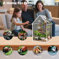 Cycodo Jumping Spider Enclosure,Warp-Proof Seamless Acrylic Tarantula Terrarium,Front Opening Bug Habitat with Feeding P